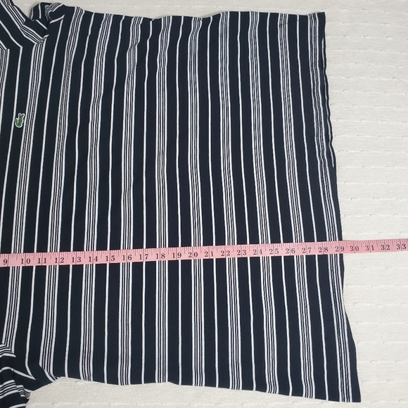 Lacoste Vintage Men's Regular Fit Striped V-neck Short Sleeve T-Shirt. Size: 9 - Picture 4 of 8